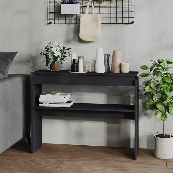 Konzolový stolík SHUMEE sivý 102 × 30 × 80 cm drevotrieska ...