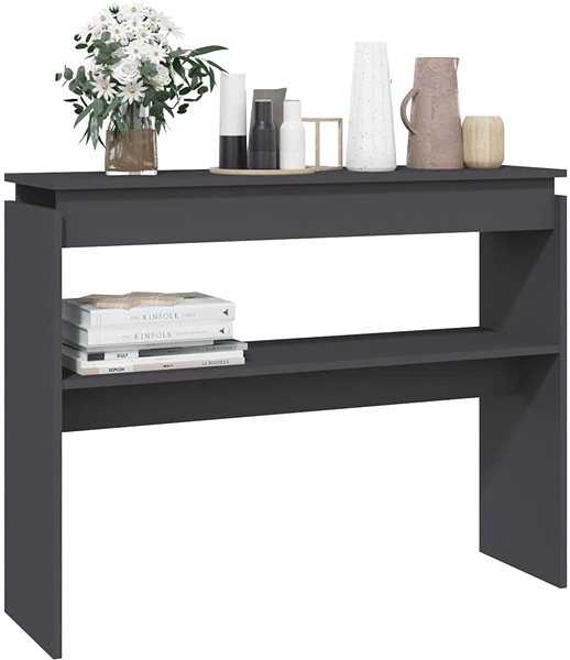 Konzolový stolík SHUMEE sivý 102 × 30 × 80 cm drevotrieska ...