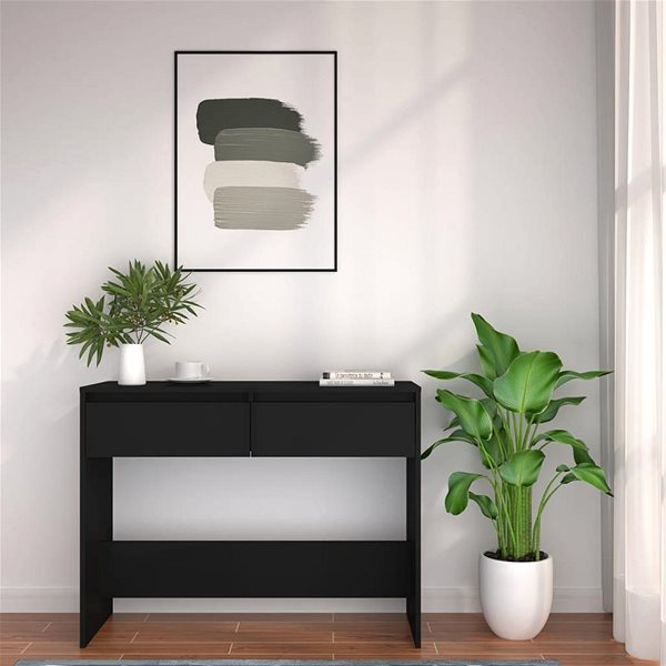 Konzolový stolík SHUMEE čierny 100 × 35 × 76,5 cm drevotrieska ...
