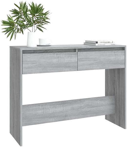 Konzolový stolík SHUMEE sivý, sonoma 100 × 35 × 76,5 cm drevotrieska ...