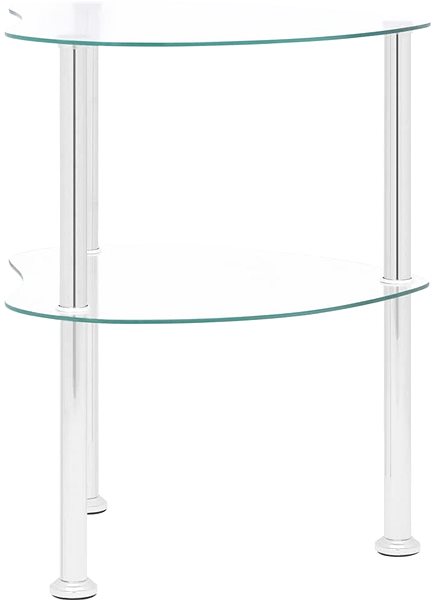 Odkladací stolík SHUMEE 2 poschodia priehľadný 38 × 38 × 50 cm tvrdené sklo ...