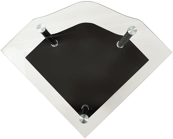 Odkladací stolík SHUMEE 2 poschodia priehľadný a čierny 38 × 38 × 50 cm tvrdené sklo ...