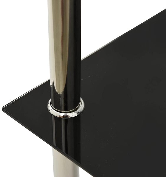 Odkladací stolík SHUMEE 2 poschodia priehľadný a čierny 38 × 38 × 50 cm tvrdené sklo ...