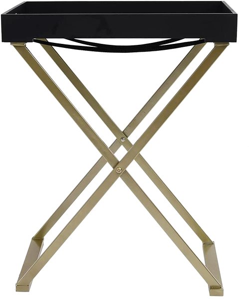 Odkladací stolík SHUMEE skladací zlatý a čierny 48 × 34 × 61 cm MDF ...
