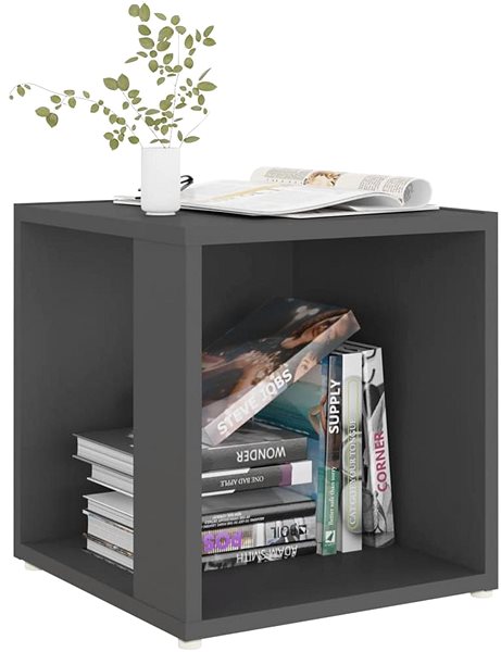 Odkladací stolík SHUMEE sivý 33 × 33 × 34,5 cm, drevotrieska ...