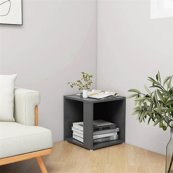 Odkladací stolík SHUMEE sivý 33 × 33 × 34,5 cm, drevotrieska ...