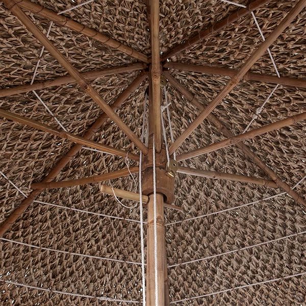 Slnečník Bambusový slnečník so strechou z banánových listov 210 cm Vlastnosti/technológia