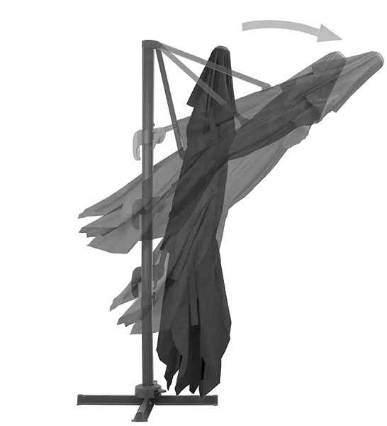 Slnečník Konzolový slnečník s hliníkovou tyčou 400 × 300 cm antracitový Vlastnosti/technológia