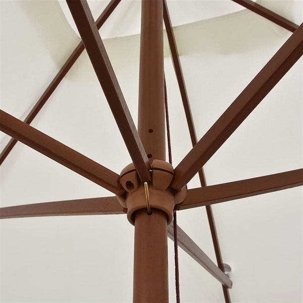 Slnečník Slnečník s drevenou tyčou, 200 × 300 cm, krémovo biela Vlastnosti/technológia