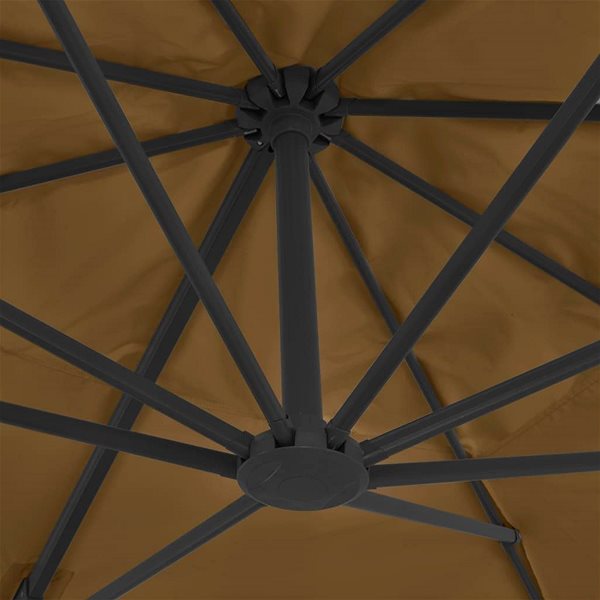 Slnečník Záhradný slnečník s prenosným stojanom taupe 4 × 3 × 2,68 m (D × Š × V) Vlastnosti/technológia