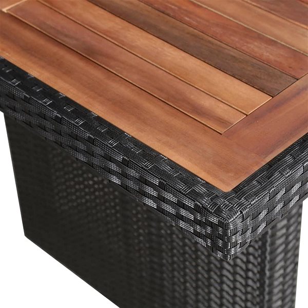 Záhradný stôl Záhradný stôl 240 × 90 × 74 cm polyratan a masívne akáciové drevo Vlastnosti/technológia