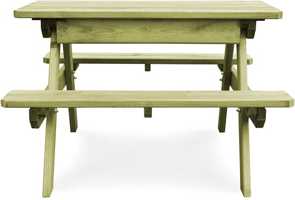 Záhradný stôl Piknikový stôl s lavicami 90 × 90 × 58 cm impregnovaná borovica ...