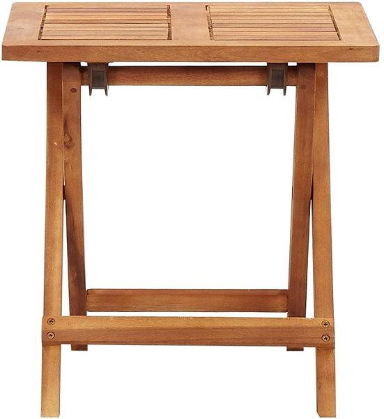 Záhradný stôl Skladací záhradný konferenčný stolík 40 × 40 × 40 cm masívna akácia Bočný pohľad