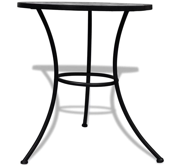 Záhradný stôl Bistro stolík čierny a biely 60 cm mozaika Screen