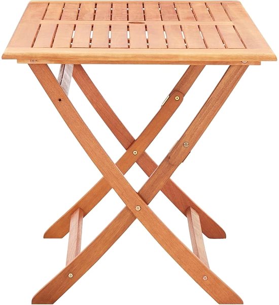 Záhradný stôl Skladací záhradný stôl 120 × 70 × 75 cm masívne eukalyptové drevo Bočný pohľad