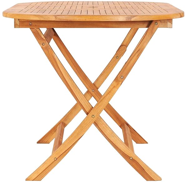 Záhradný stôl Skladací záhradný stôl 160 × 80 × 75 cm masívne teakové drevo Bočný pohľad