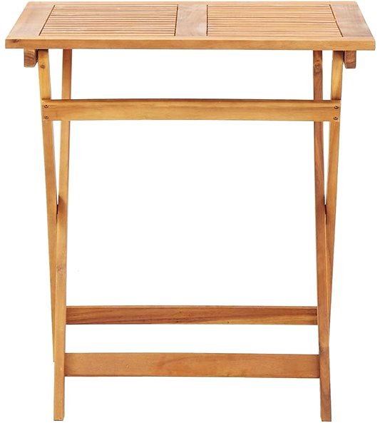 Záhradný stôl Skladací záhradný stôl 70 × 70 × 75 cm masívne akáciové drevo Bočný pohľad