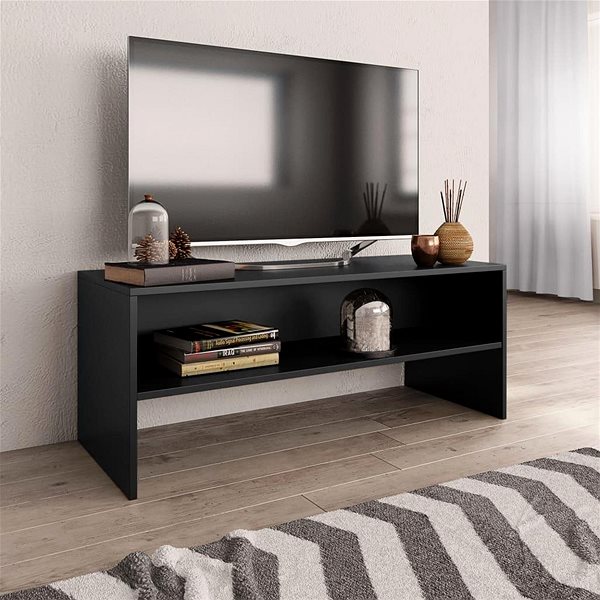 TV stolík TV stolík čierny, 100 x 40 x 40 cm, drevotrieska, 800046 ...