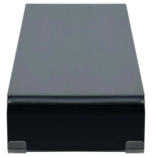 TV stolík TV stolík/podstavec na monitor, sklo, čierny 110 × 30 × 13 cm ...