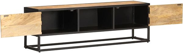 TV stolík TV stolík s vyrezávanými dvierkami 130 × 30 × 40 cm hrubý mangovník ...