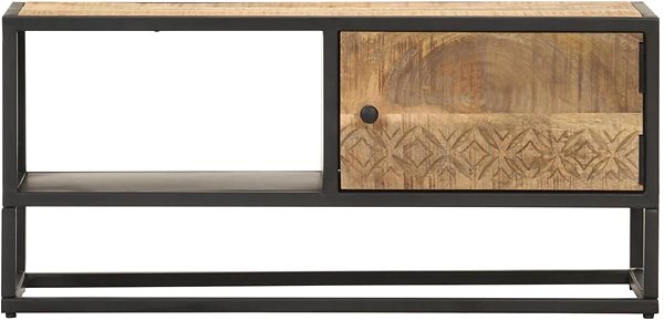 TV stolík TV stolík s vyrezávanými dvierkami 90 × 30 × 40 cm hrubý mangovník ...