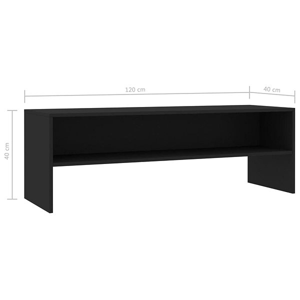 TV stolík TV stolík čierny 120 × 40 × 40 cm drevotrieska ...