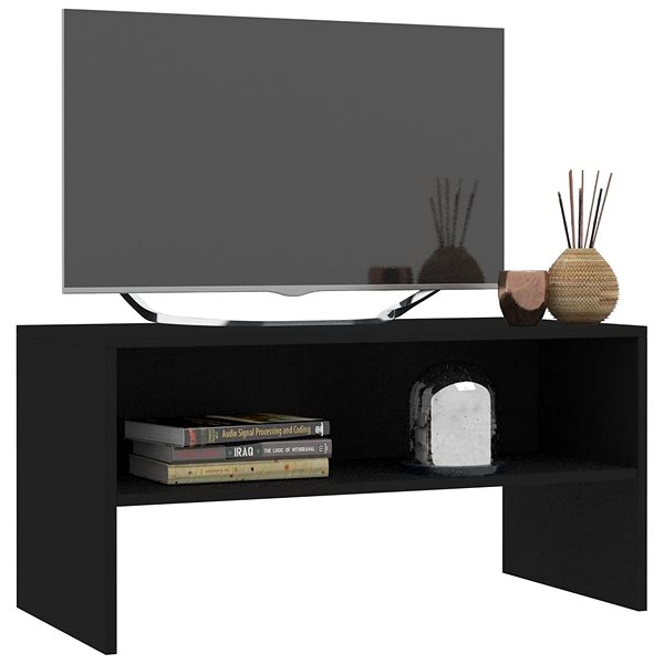 TV stolík TV stolík čierny 80 x 40 x 40 cm drevotrieska ...