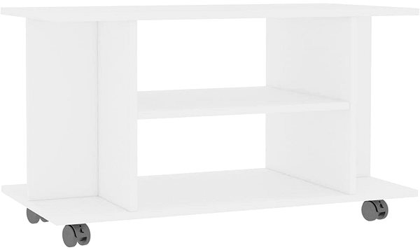 TV stolík TV stolík s kolieskami biely 80 x 40 x 40 cm drevotrieska ...