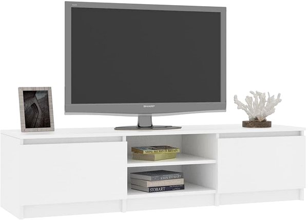 TV stolík TV stolík biely 140 × 40 × 35,5 cm drevotrieska ...