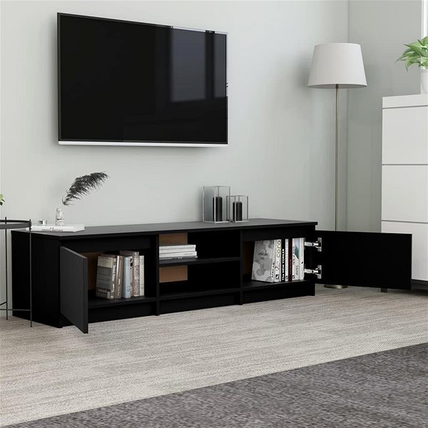 TV stolík TV stolík čierny, 140 x 40 x 35,5 cm, drevotrieska ...