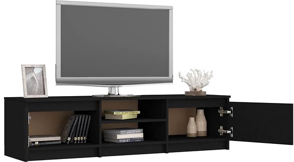 TV stolík TV stolík čierny, 140 x 40 x 35,5 cm, drevotrieska ...