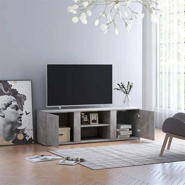 TV stolík TV stolík betónovo sivý 120 × 34 × 37 cm drevotrieska ...