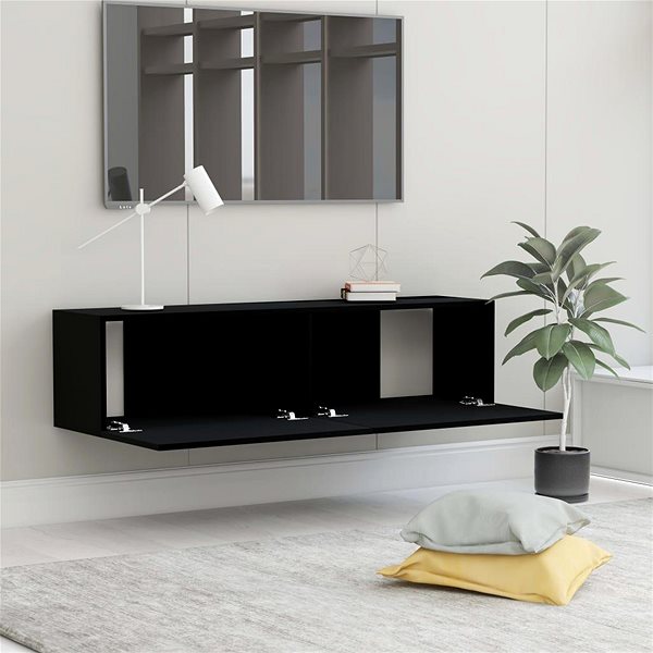 TV stolík TV stolík čierny 120 × 30 × 30 cm drevotrieska ...