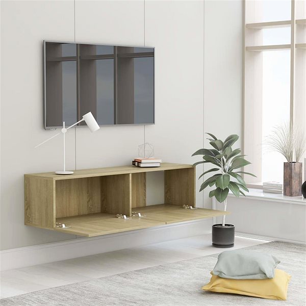TV stolík TV stolík dub sonoma 120 × 30 × 30 cm drevotrieska ...