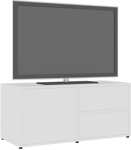 TV stolík TV stolík biely, 80 x 34 x 36 cm, drevotrieska ...