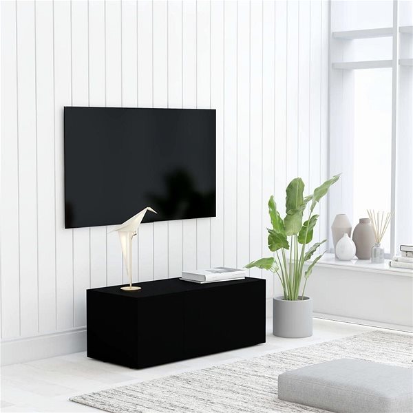 TV stolík TV stolík čierny 80 × 34 × 30 cm drevotrieska ...