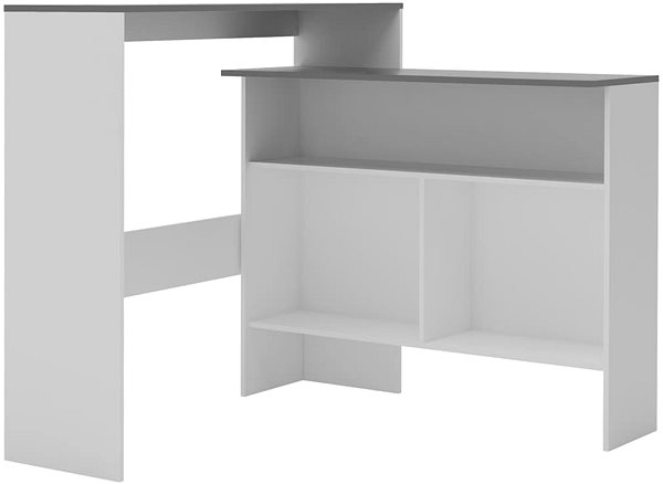 Barový stôl Barový stôl s 2 stolovými doskami biely a sivý 130 × 40 × 120 cm 280221 ...