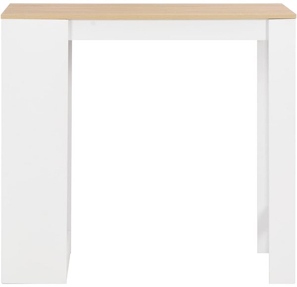 Barový stôl Barový stôl s regálom biely 110 × 50 × 103 cm ...