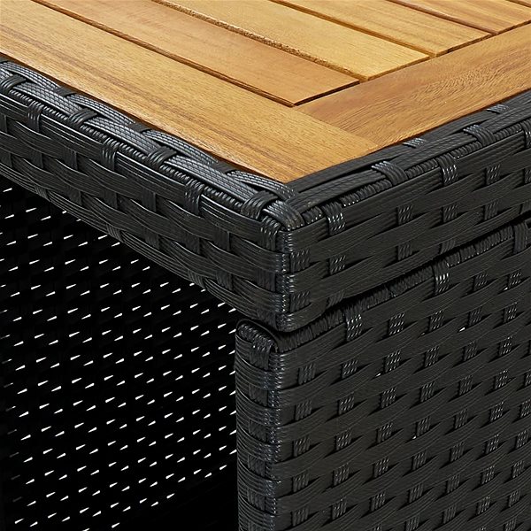 Barový stôl Barový stolík s úložným regálom čierny 120 × 60 × 110 cm polyratan ...