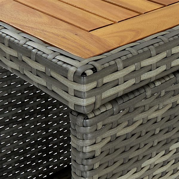 Barový stôl Barový stolík s úložným regálom sivý 120 × 60 × 110 cm polyratan ...
