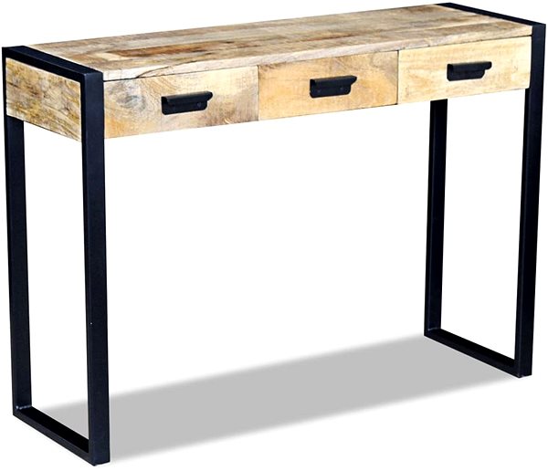 Konzolový stolík Konzolový stolík s 3 zásuvkami, masívne mangovníkové drevo 110 x 35 x 78 cm ...