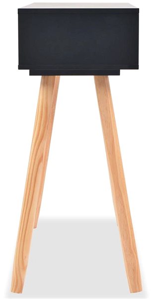 Konzolový stolík Konzolový stolík masívna borovica 80 x 30 x 72 cm čierny ...