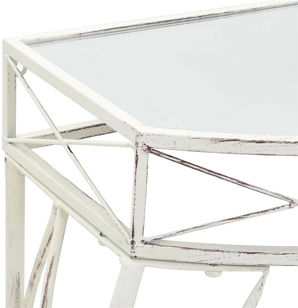 Odkladací stolík Odkladací stolík vo francúzskom štýle kovový 82 × 39 × 76 cm biely ...