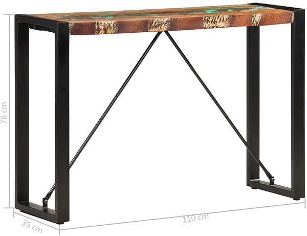 Konzolový stolík Konzolový stolík, 110 x 35 x 76 cm, masívne recyklované drevo ...