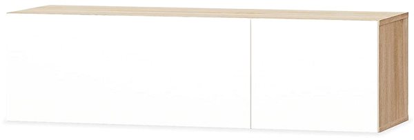 TV stolík TV stolíky 2 ks, drevotrieska, 120 × 40 × 34 cm, vysoký biely lesk, dub ...