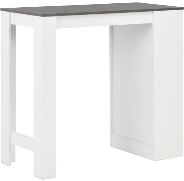Barový stôl Barový stôl s regálom biely 110 × 50 × 103 cm ...