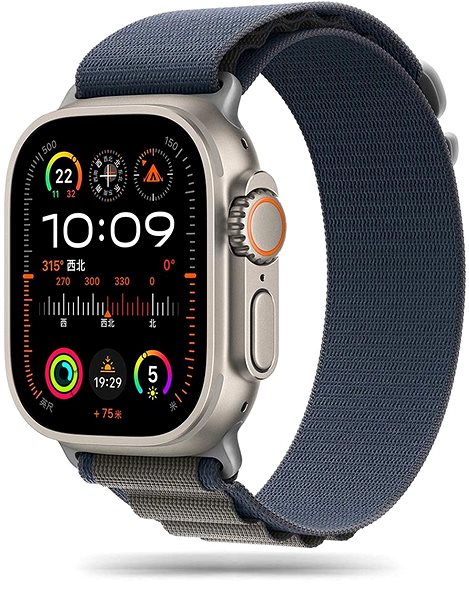 Armband Tech-Protect Nylon für Apple Watch 44 / 45 / 49 mm, navy / gray ...