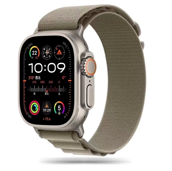 Armband Tech-Protect Nylon für Apple Watch 42/44/45/49mm titanium / olive ...