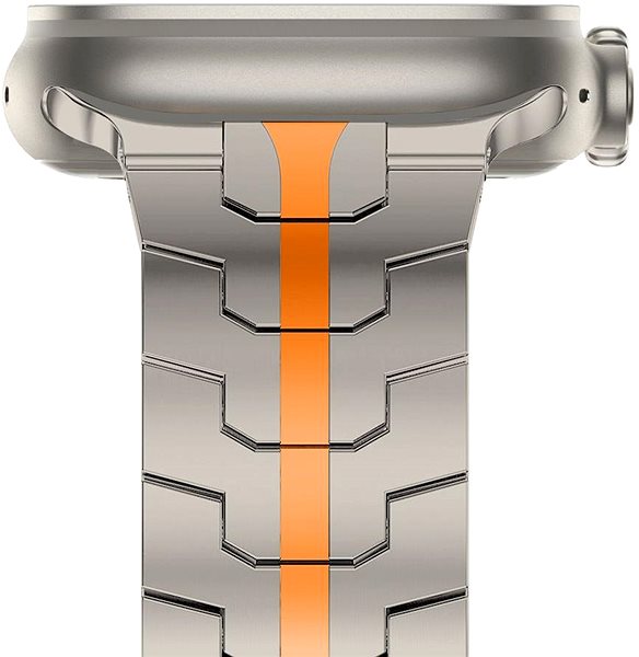 Armband Tech-Protect Stainless Line für Apple Watch 42/44/45/49mm, titanium / orange ...