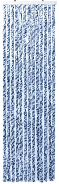 Sieťka na okno Záves proti hmyzu modrý, biely a strieborný 56 × 185 cm Chenille Screen